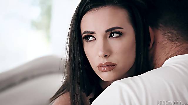 Long haired lovely babe Casey Calvert gives man a ride and a head