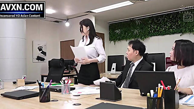 Japanese Milf With Amazing Boobs Gets Fucked At The Office