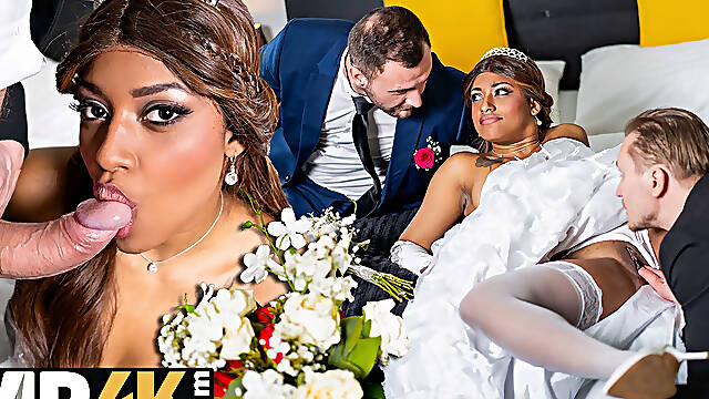 Gina & Vicky take turns riding Dwayne Wolf in hot missionary action