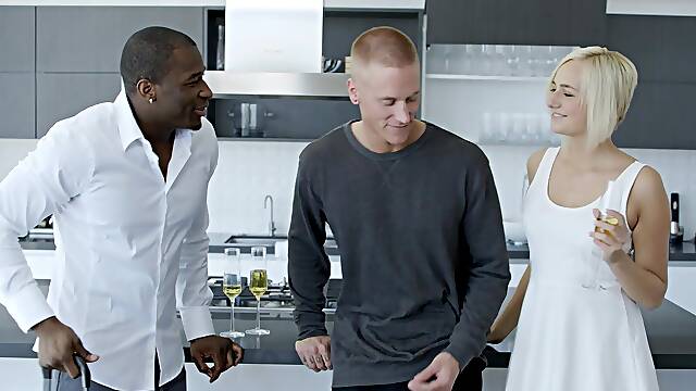 Rob Piper fucks the hot blonde wife of his friend in lingerie.