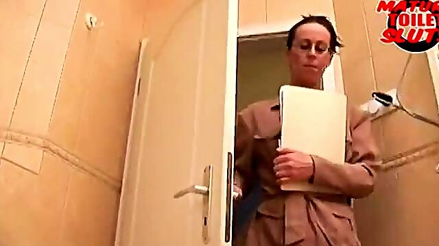 Mature Toilet Slut Nola pissed and face fucked