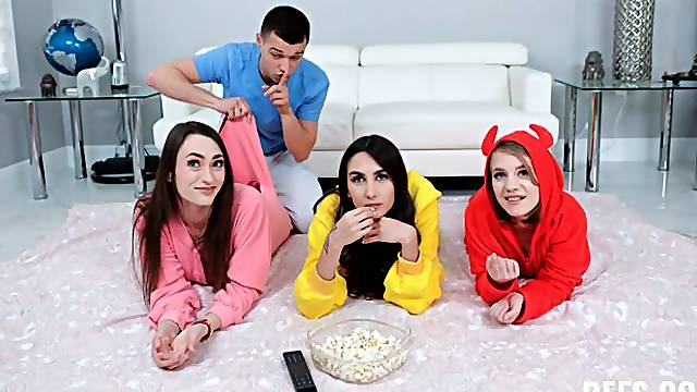 Stepbrother Crashes Slumber Party