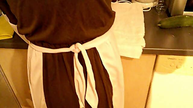 Wife gets shared in the family, stepdad gets his German ass fucked, cum cums out of maids pussy