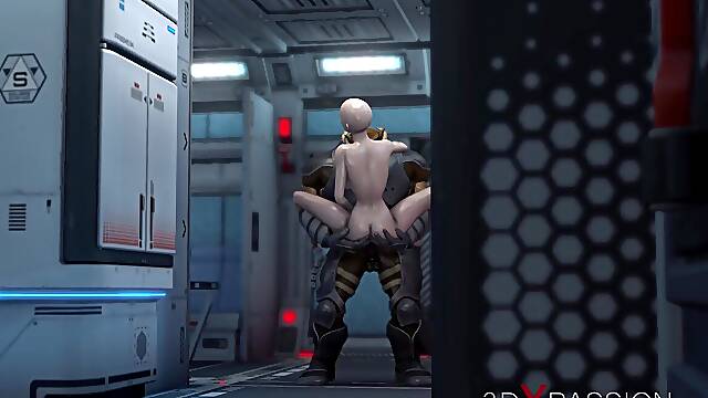 Sci-fi. Alien monster fucks agirl in the Mars base camp
