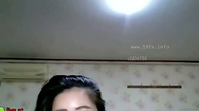 Korean busty camgirl in uniform sensual show