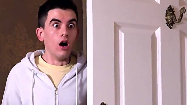 Boy catches stepmom having sex with his girlfriend and joins