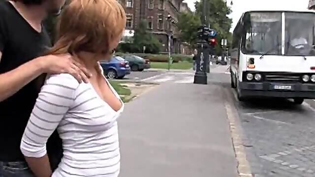 Dirty Blonde Babe Gets Fucked in a Bus