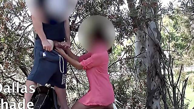 PUBLIC TUGJOB! Park Flasher jerks me off with so many cars & people nearby! VERY RISKY