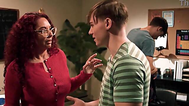 Redhead breasty mother Id like to fuck professor anal screwed by 2 students