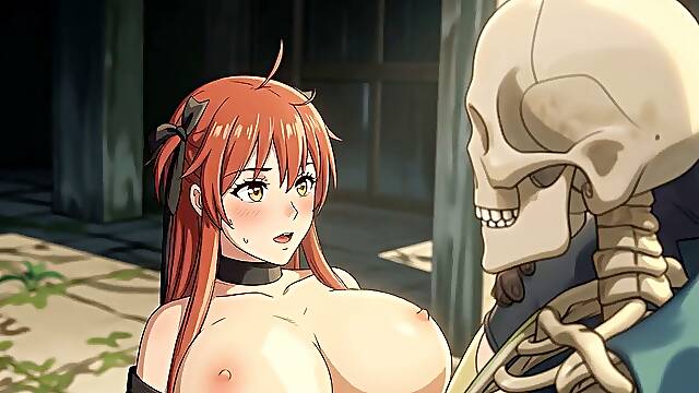 A Magic Elixir helped a Skeleton please an Anime female