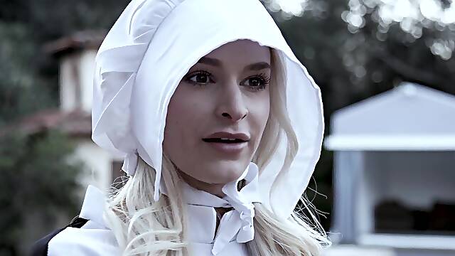 Balls deep pussy pounding makes Amish girl Emma Hix moan and cum