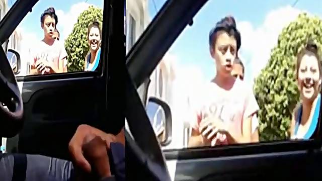Exhibitionist in the car