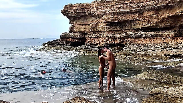 Divers Watching Us Fuck at the Beach Give Us Some Help