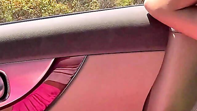 Hitchhiker Pissing 3 Time Out of Window of a Car in Motion