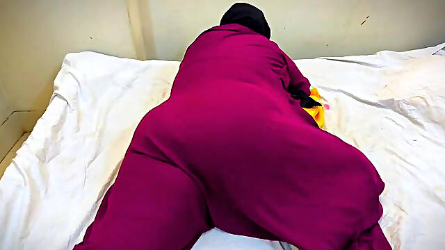 Lebanese Hot Maid Rest My Bed & I See Her Big Ass with Puffy Butt & Start Masturbation